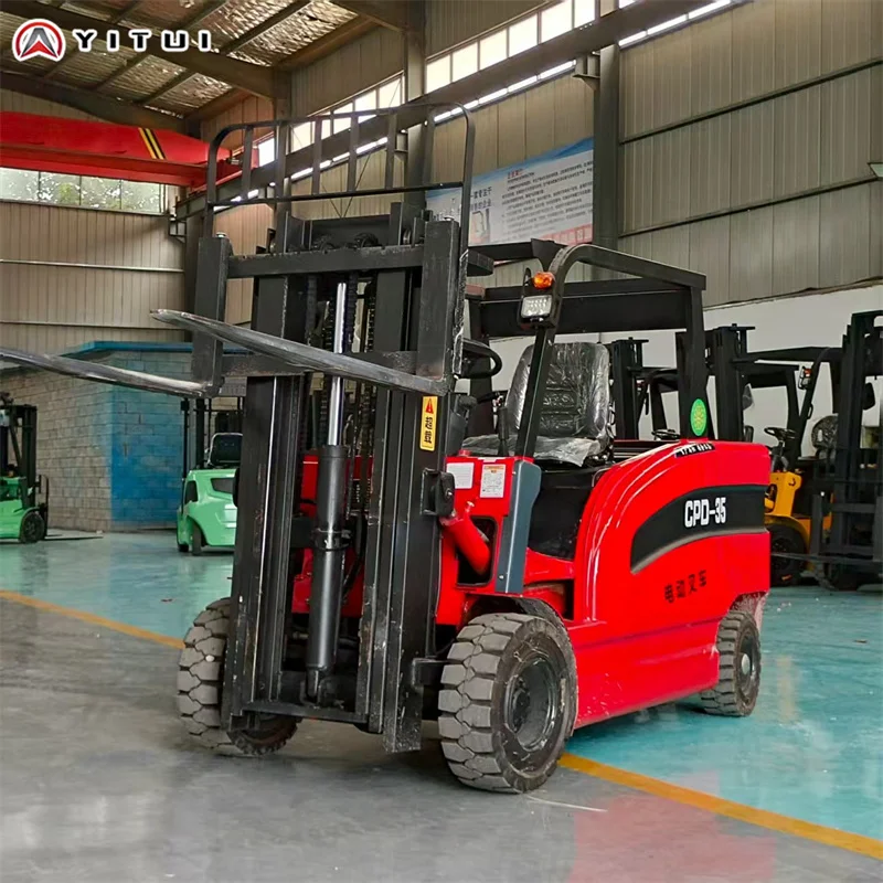 Carrello elevatore elettrico multifunzionale Carrello elevatore per caricamento e scarico a quattro ruote da 2 tonnellate personalizzato