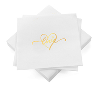 50Pcs 25x25CM 3-layer gold leaf napkins are popular for daily use at event parties