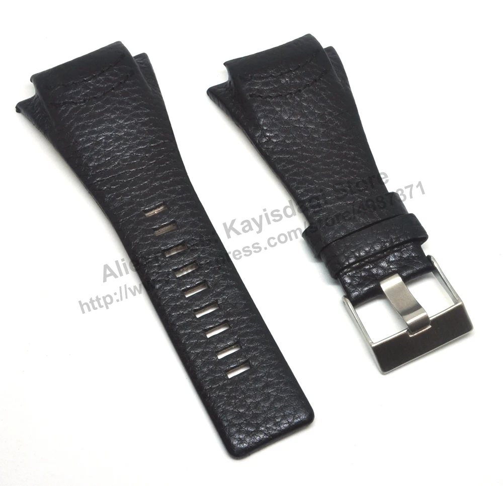 Compatible with Diesel DZ1368 , DZ1369 - 28mm Black Genuine Leather Watch Strap Band image 3