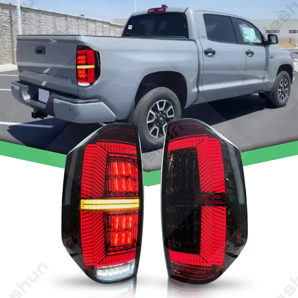 LED TailLights for Toyota Tundra 2014-2015-2021 Rear Lighs Tail Light Smoked Taillight Taillamp Assembly Turn Signal Brake Lamps