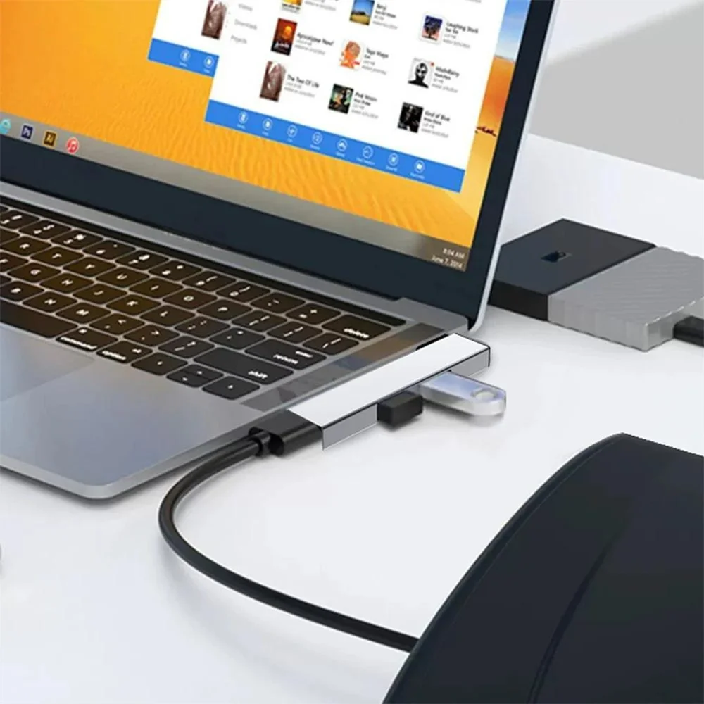 محطة إرساء محمولة ، USB من النوع C ، إلى 3 USB ، سرعات Gbps ، موزع متعدد المنافذ للكمبيوتر الشخصي ، كمبيوتر محمول ، 3 في 1