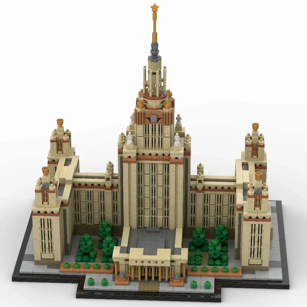  2947 قطعة مجموعة مباني منزل الجامعة الوطنية موسكو مدينة العمارة وحدات بنة التجمع أطقم منمذجة ، هدية الكبار #4