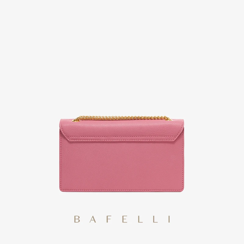 BAFELLI 2023 LUXURY BRAND CLASSIC STYLE FASHION BUSINESS ELEGANT BOXY CHAIN LEATHER SQUARE BAG HANDBAG SHOULDER CROSSBODY RETRO