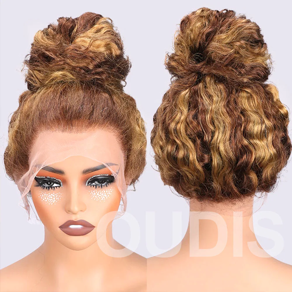 250 Density Invisible Strap Highlight 360 Full Hd Lace Front Wig Honey Blonde Deep Wave Frontal Wig Glueless Wig Human Hair - Image 3