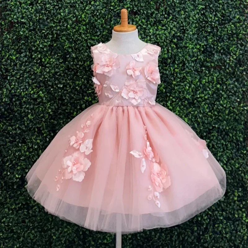

flower decoration Butterfly sleeveless lace Floral print Flower Girl Dresses For Formal Receptions Dance Performances Parties