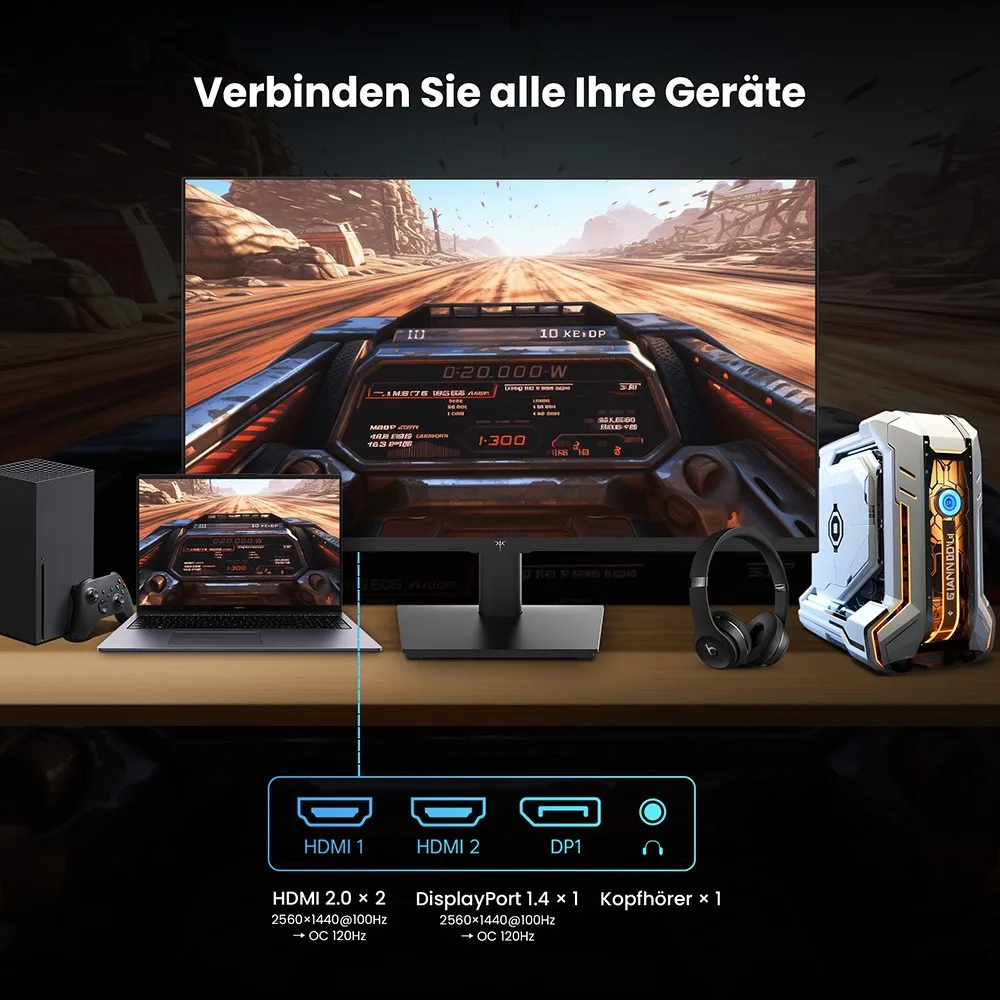 Monitor de Oficina KTC H27T27 de 27 Pulgadas, 2560×1440, 100Hz con Overdrive a 120Hz, Resolución 2K QHD, Panel IPS, HDR10, Luz Azul Baja, Sin Parpadeo 3