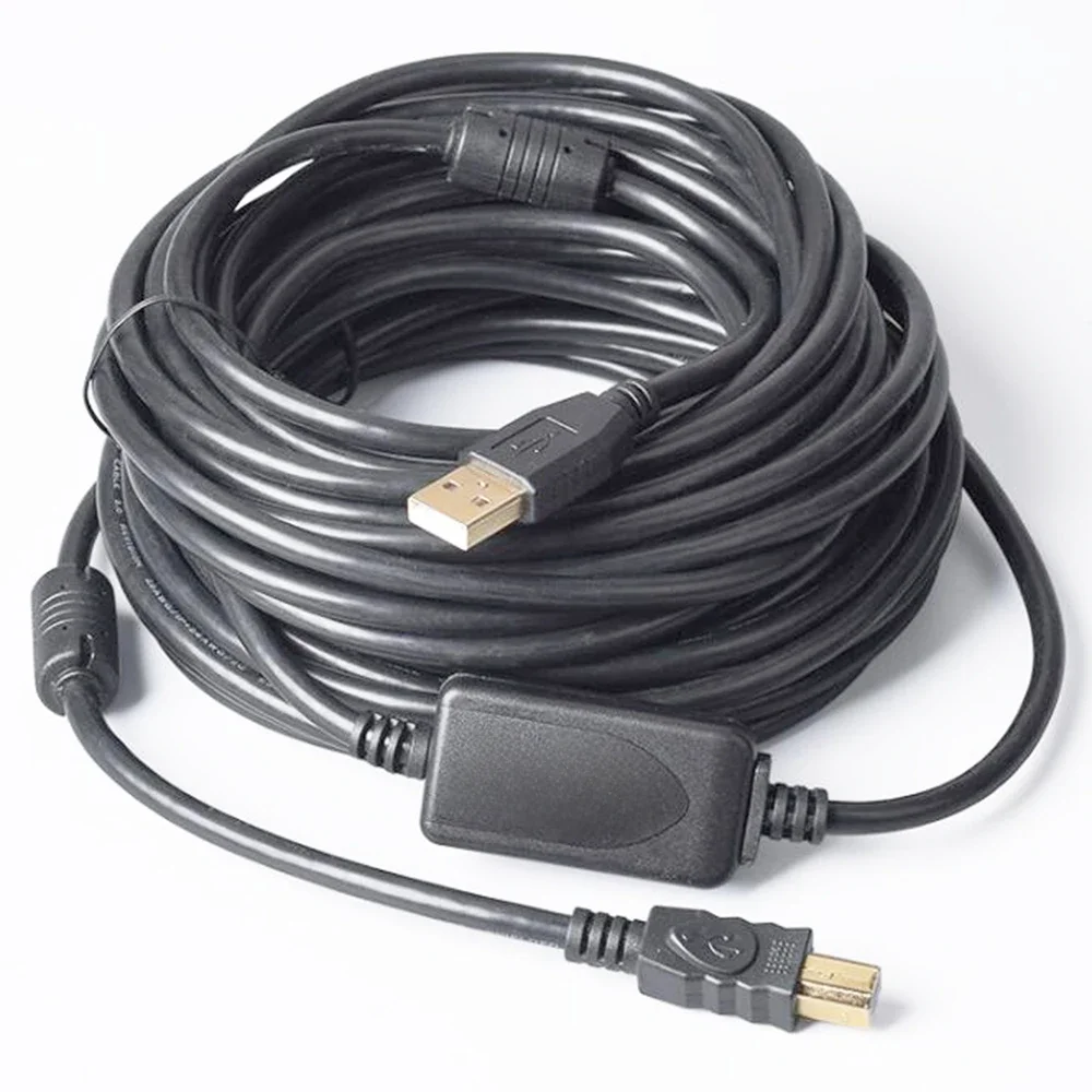Szybki przedłużacz USB 2.0 o długości 5M 10M 12M 15M 20M 25M 30M Kabel USB B do transmisji danych Skaner drukarki z kablem wzmacniacza sygnału — zdjęcie produktu 7
