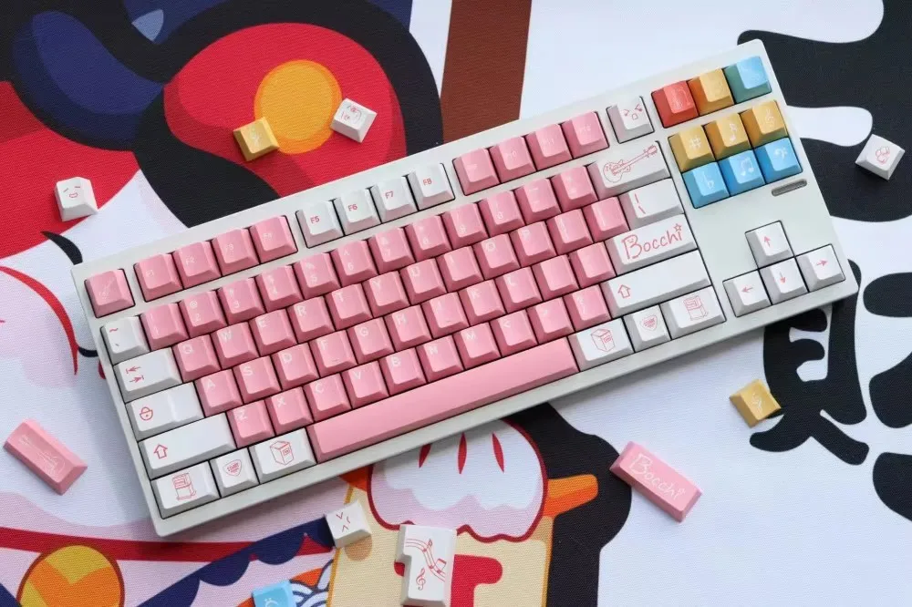 Imagem -05 - Pbt Dye-subbed Keycaps Anime para Teclado Perfil de Cereja Bocchi The Rock Gotoh Hitori Anime Inglês Japonês