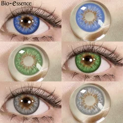 Bio-essence 1 Pair Myopia Lenses Color Contact Lenses for Eyes Lenses With Diopters Prescription Blue Eye Lenses Green Lenses