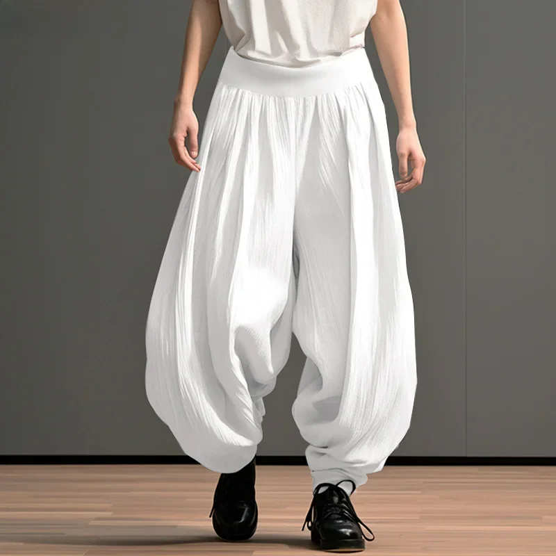 2024 männer Breite Bein Hosen Einfarbig Elastische Taille Lose Beiläufige Hosen Männer Oversize Streetwear Fashion Lange Hosen S-5XL INCERUN