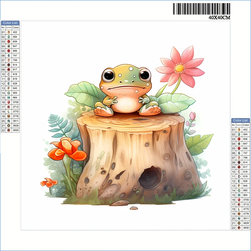 Cute 5D Diamond Painting Fantastic Frog Stand On Stump Drawings Full Rhinestone Mosaic Embroidery For Kids' Room Wall Decor