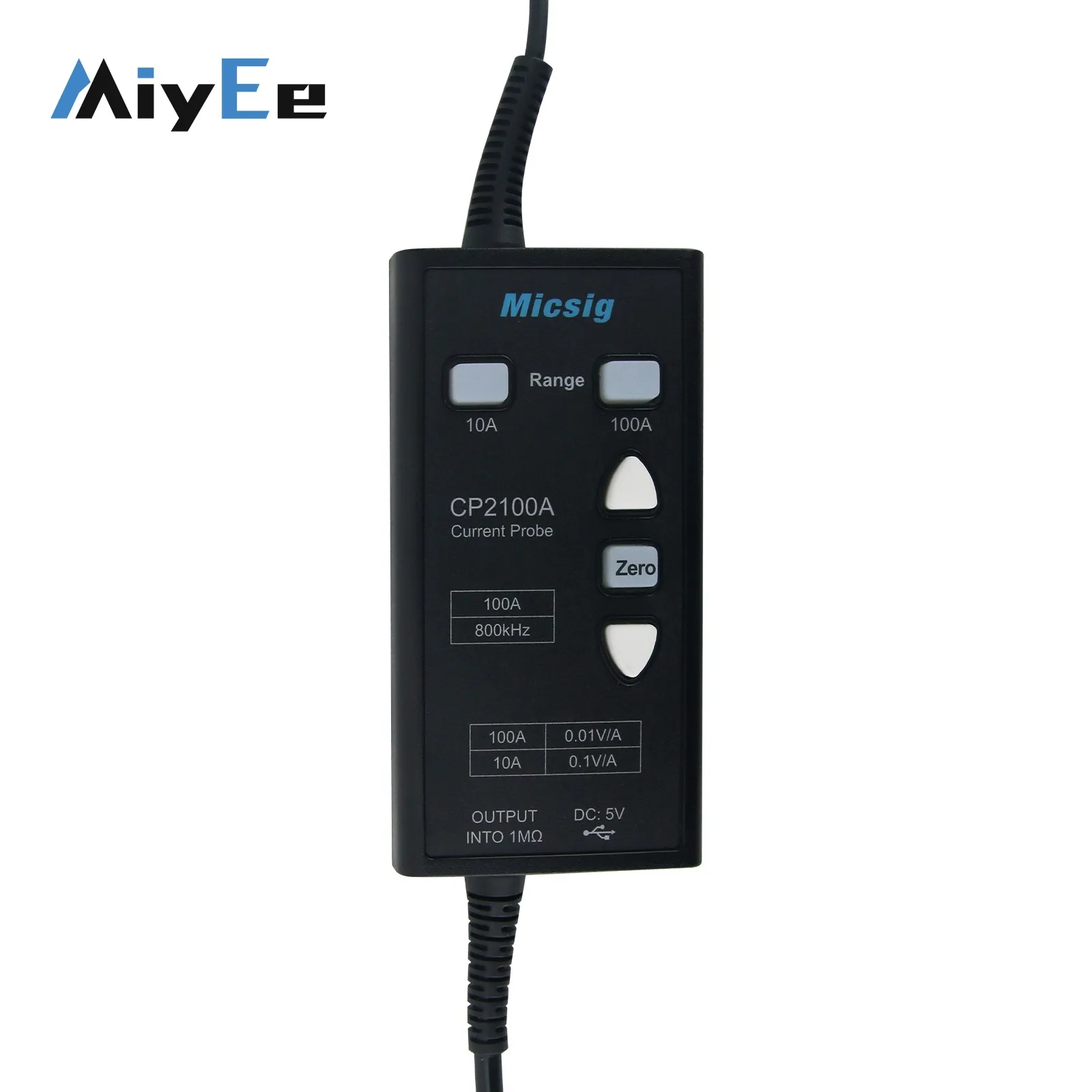 Micsig CP2100A 800KHz 10A/100A AC DC Current Probe USB Powered for Oscilloscopes with BNC Interface