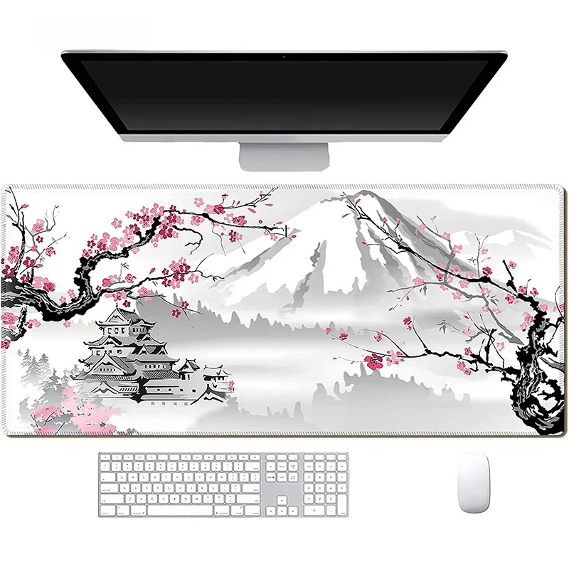 Sakura japonais fleur de cerisier tapis de souris jeu XL maison nouveau HD tapis de souris XXL clavier tapis antidérapant bureau tapis ordinateur portable tapis de souris