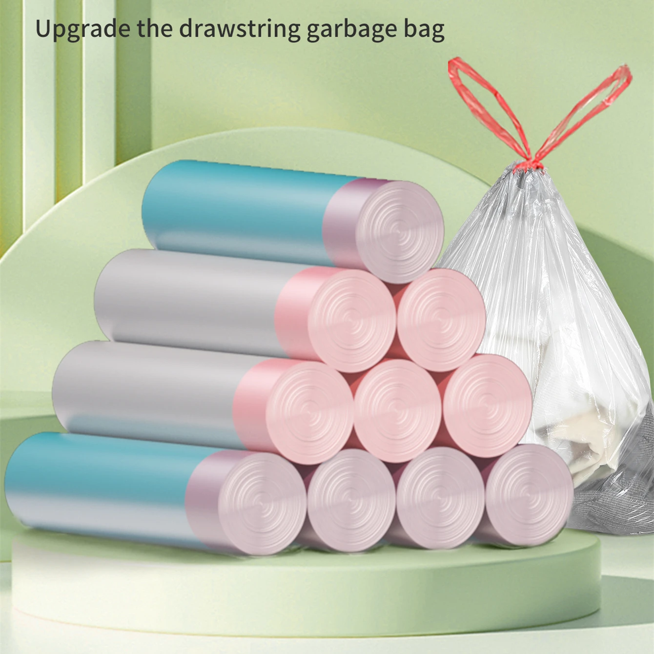 70pcs/7 Rolls Thickened Drawstring Trash Bags 4 Gallon, Heavy Duty Garbage Bags, Tear-Resistant and Leak-Proof Garbage Bags