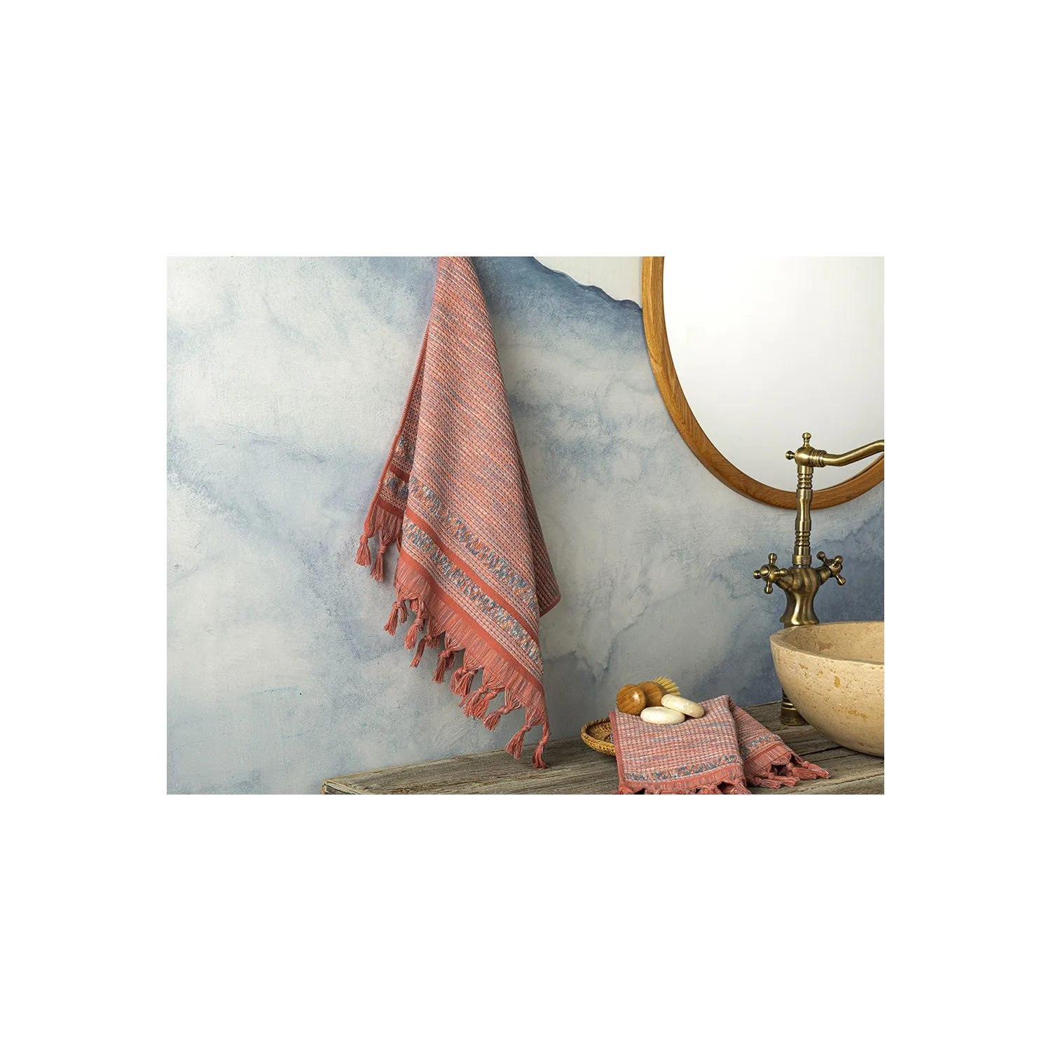 1 Pcs Bathroom Kitchen Hand Turkish Towel Organic Cotton 50x70 Cm Dowry Quick Suction Thin Washable Woven