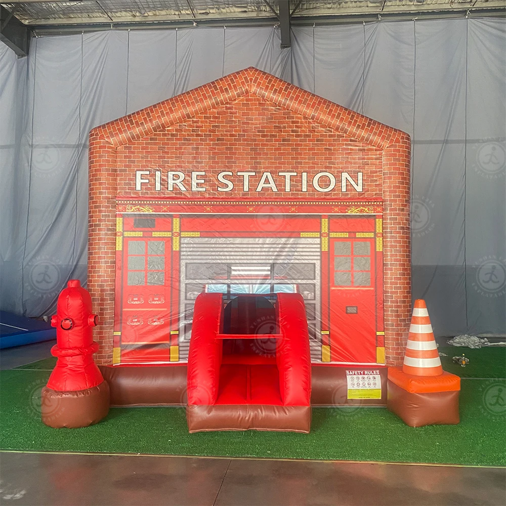 Grande maison de foyer gonflable en PVC de 16 pieds, Combo de foyer saut humide/sec, château gonflable pour enfants, événement de fête en plein air