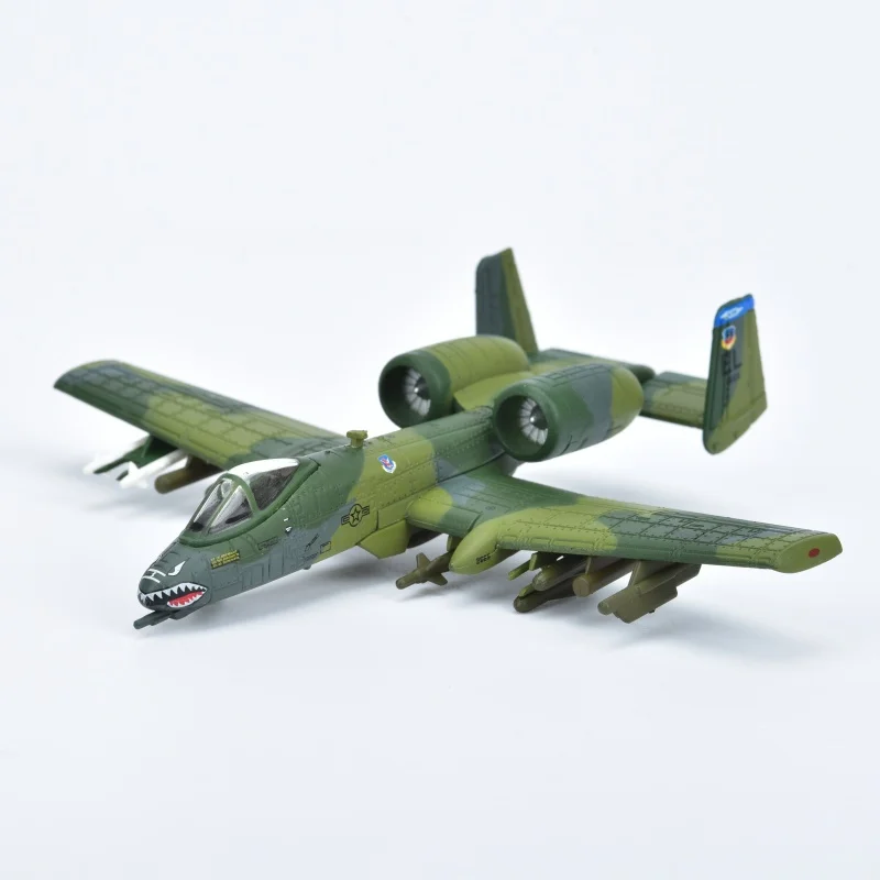 A-10 Thunderbolt II Metallmodellflugzeug im Maßstab 1:144 (inkl. Basis) – Modellbausatz für Heimdekoration, Farbbox, kreatives Geschenk
