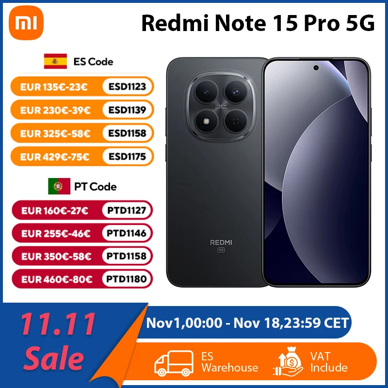 Original Xiaomi Redmi Note 15 Pro 5G NFC Cellphone 8GB 256GB 512GB 6.83" AMOLED Display 200MP OIS Camera 6580mAh Battery With Xiaomi HyperOS 2 Phone