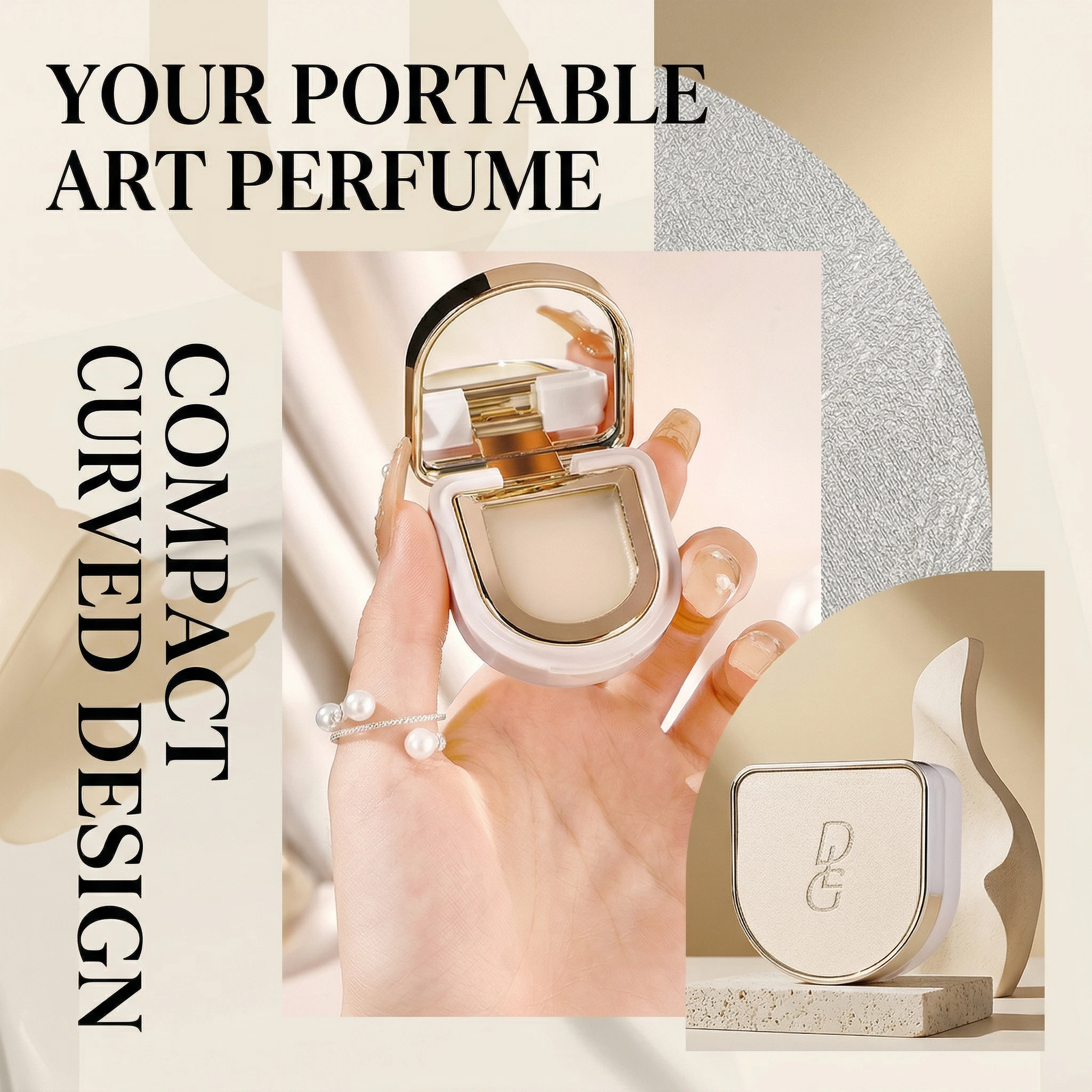 Natural solid perfume with a fresh and long-lasting fragrance. A stylish, compact and portable balm specially designed for women