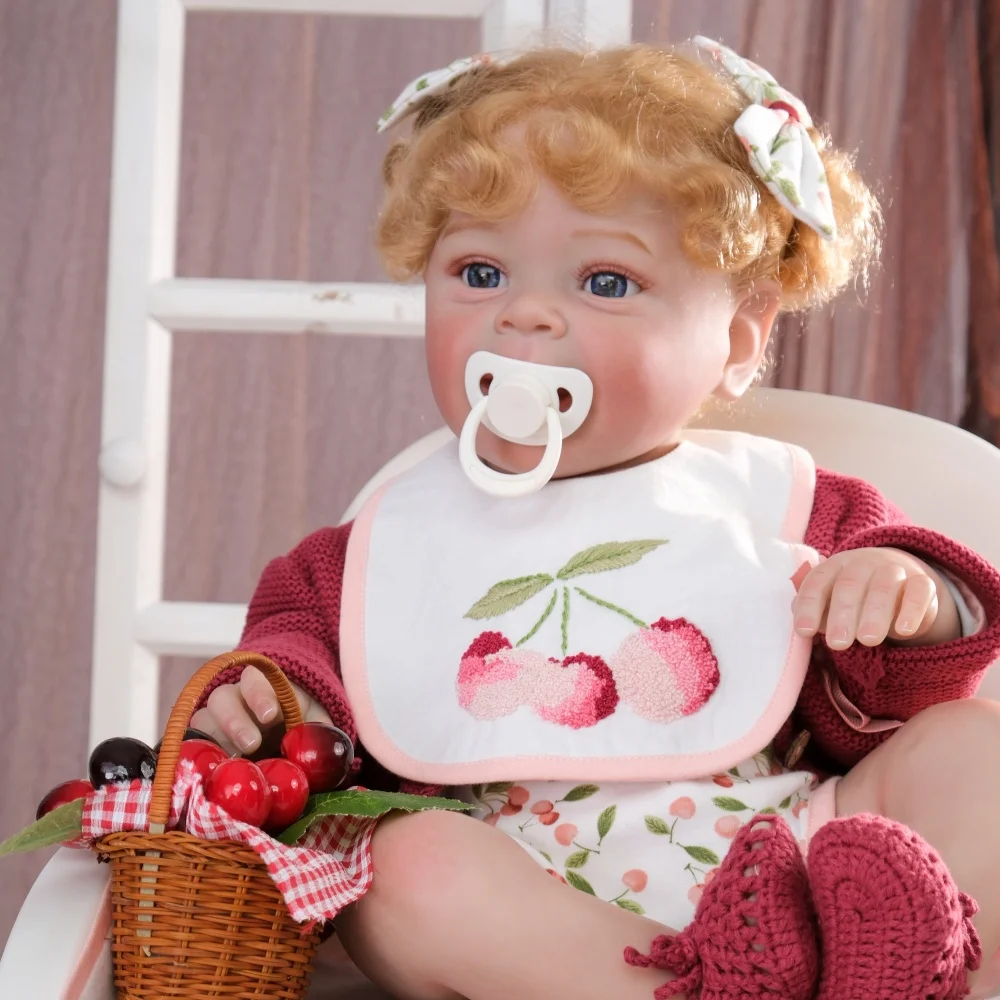 

Cloveray 24 inch Realistic Vinyl Doll Lifelike Reborn Baby Doll Vinyl Limb Cloth Body Doll High Quality Original Kid Xmas Gift