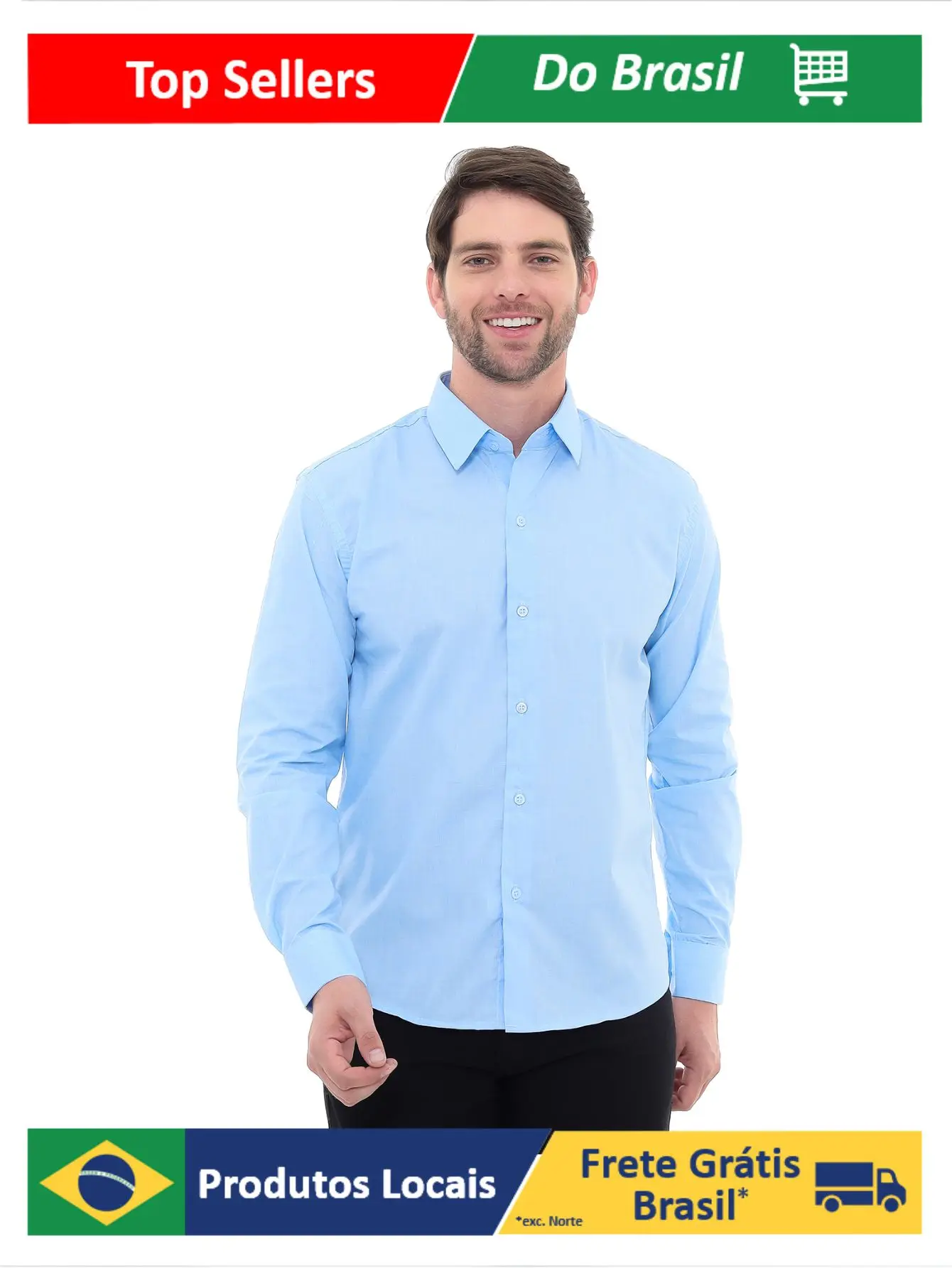 Men's Premium Light Blue Linen Type Social Shirt