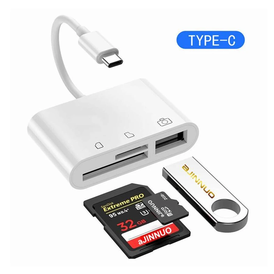 

USB C 3 in 1 Hub Converter Type-C Adapter SD Card Reader For MacBook Pro Laptop