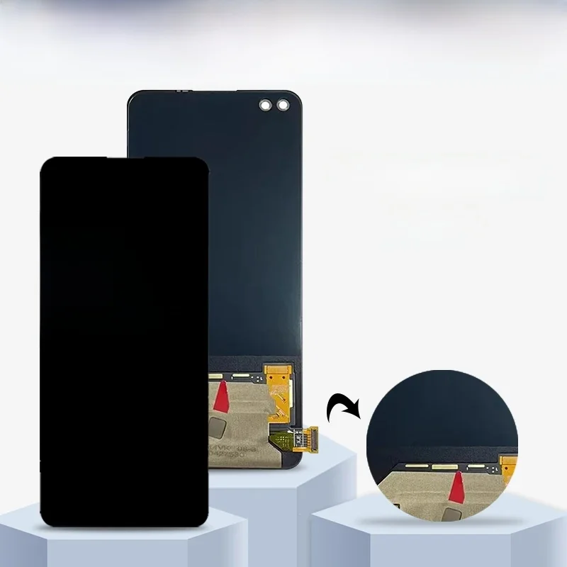 Super AMOLED dla OnePlus Nord 5G wyświetlacz LCD ekran dotykowy Digitizer Assembly 1 + Nord 5G AC2001, AC2003 ramka wyświetlacza — zdjęcie produktu 6