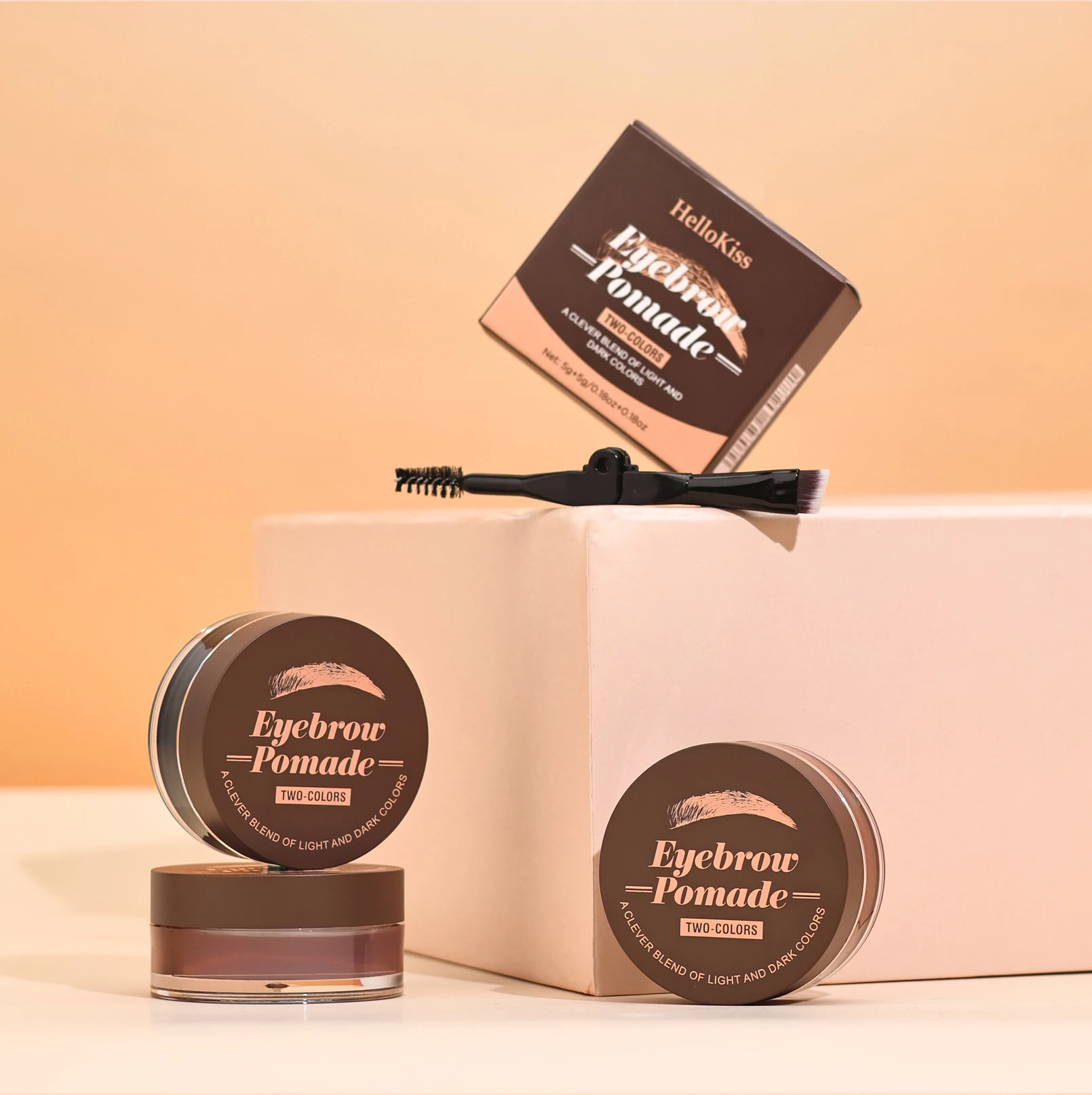 눈썹 염색 틴트 키트, 방수 빠른 염색 눈썹, 오래 지속되는 블랙 다크 브라운 눈썹 화장품, 2 in 1