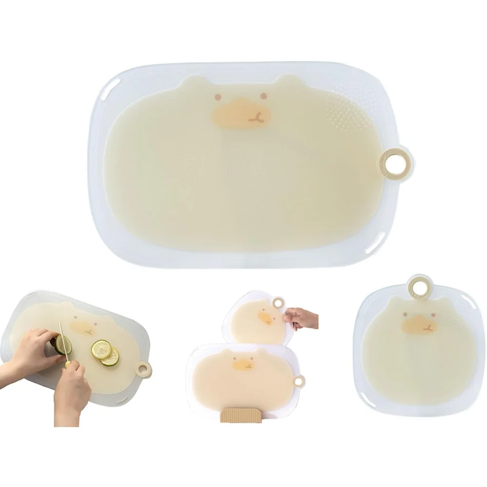 Anti-slip Plastic Kitchen Cutting Board, BPA-free Cutting Board with Hanging Holes, Multi-functional Solid Food Cutting Board, E