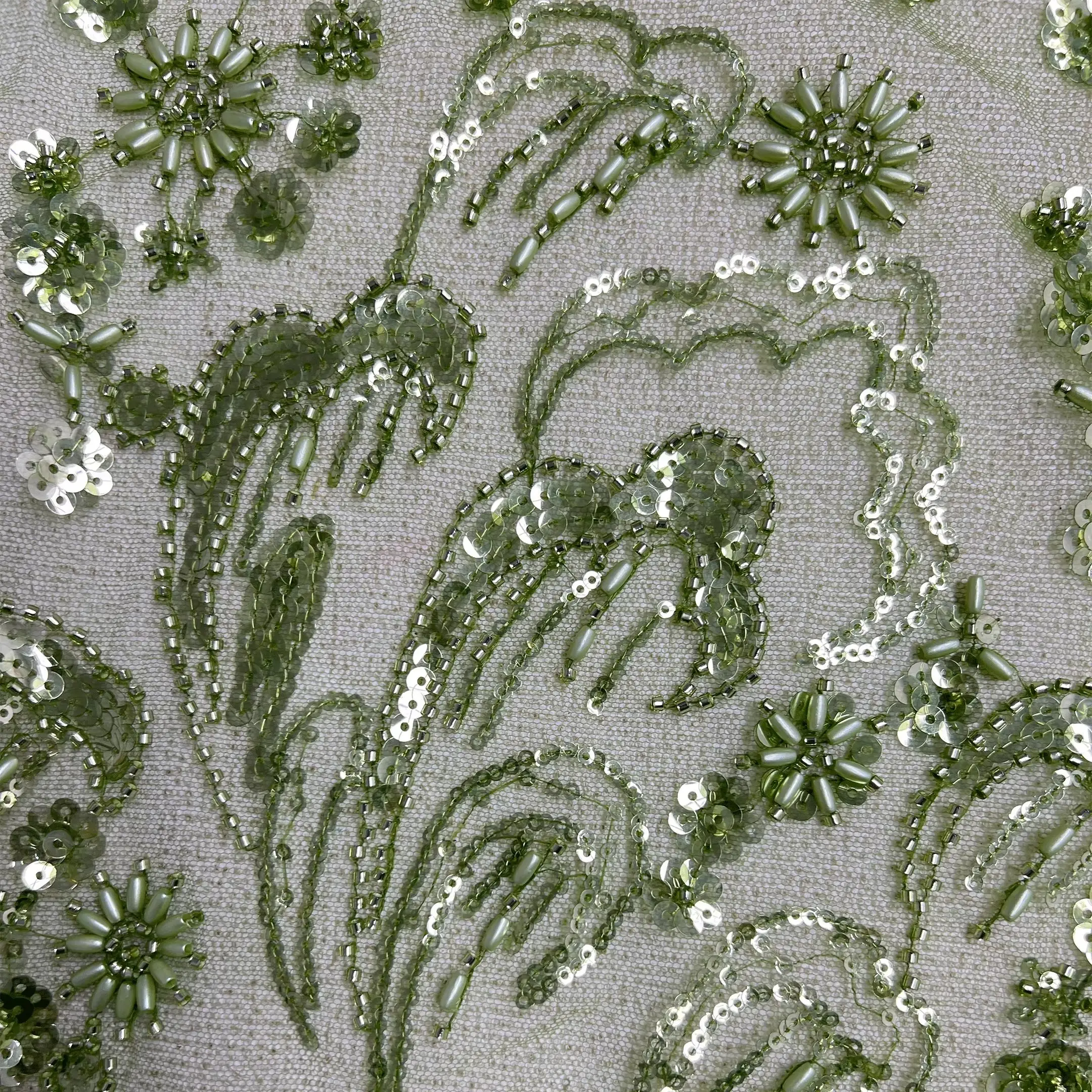 

African George Fabric Sequin Beaded High Quality 2025 Plant Embroidery Fabric For Sewing Party Wedding Dress Tulle Fabric Lace