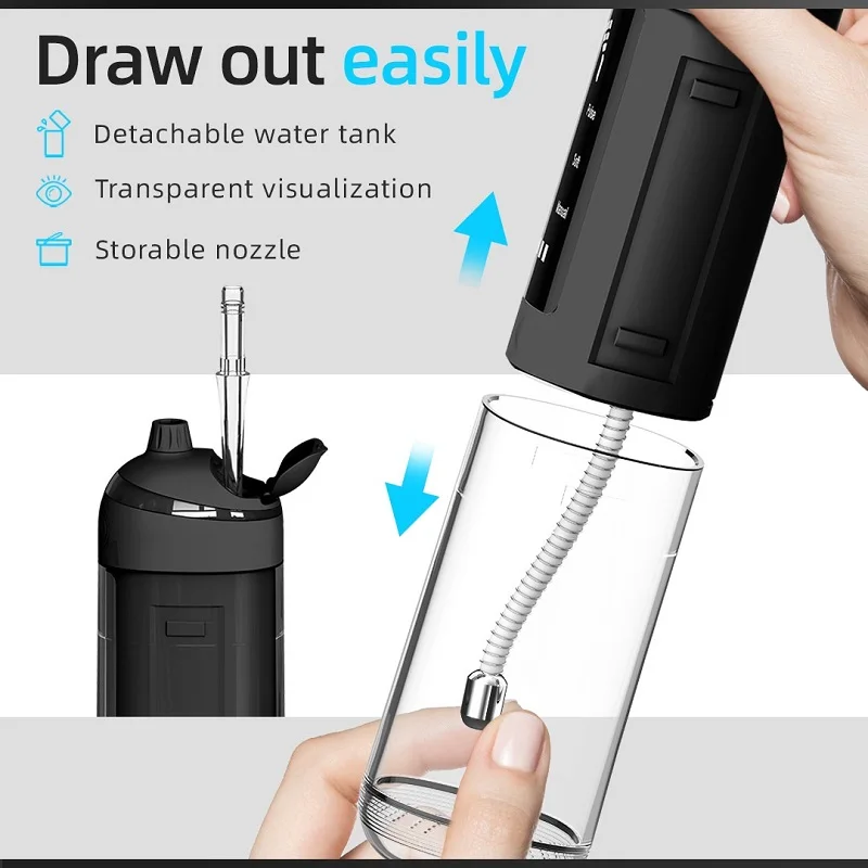 휴대용 구강 세척기, 치아 세척기, 충전식 워터 플로셔, 6 가지 클리닝 모드, 입 세척기