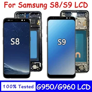 Bilashmart 100% Tested Samsung S8 G950 G950F SM G950FD LCD Display Touch Screen with Frame Samsung S9 G960 SM G960F Display