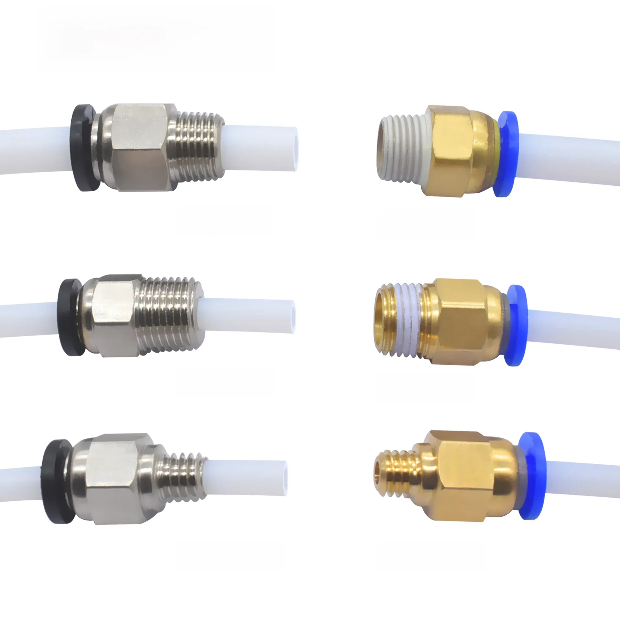 2szt Szybkozłączka PC4-01 PC6-01 PC4-M6 Prosta złączka pneumatyczna Złącze wciskane Podajnik 1,75/3,0mm Filament PTFE Rurka 2/4mm — zdjęcie 2