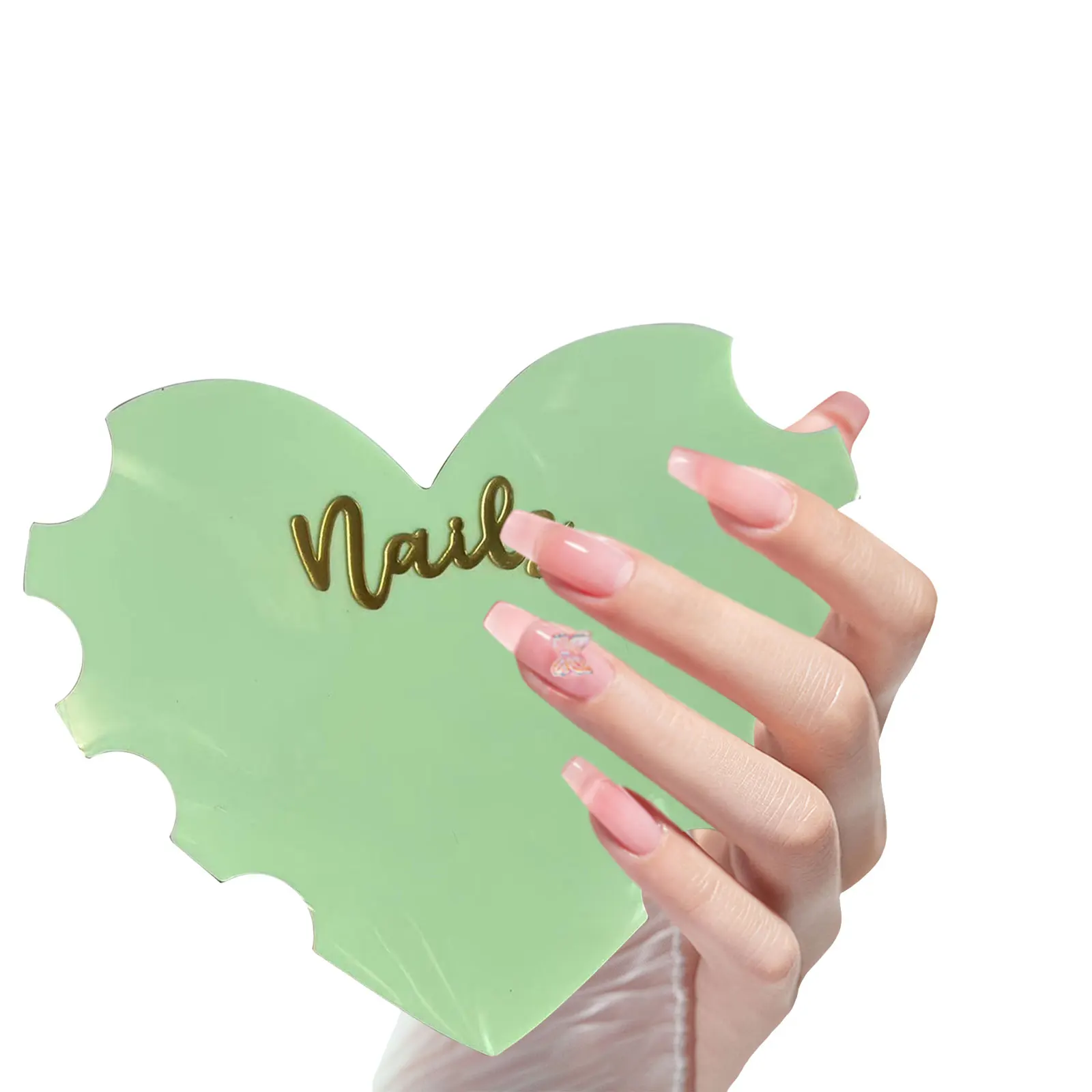 Nagelfoto Prop Multifunctionele Mode Draagbare Nail Art Display Board Nail Tech Props Hartvorm voor Studio Salon Manicure