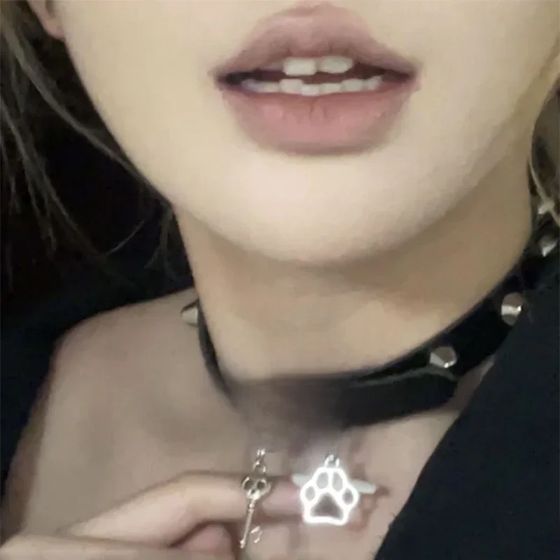 Biżuteria Grunge Cat Claw Choker Punk Charms Skull Key Wisiorek Naszyjniki dla kobiet Goth Akcesoria Koreańskie Modne Naszyjniki — zdjęcie 2