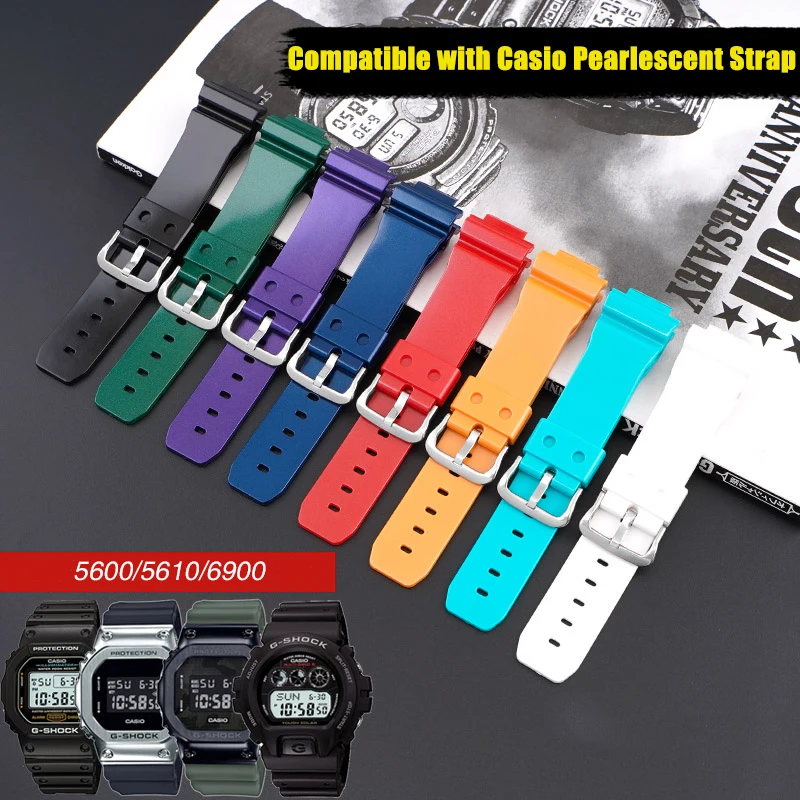 Pearlescent Color Resin Strap For Casio G-SHOCK DW-5600 GW-M5610 DW-6900 GA-2100 Men Replacement Bracelet Watch Band