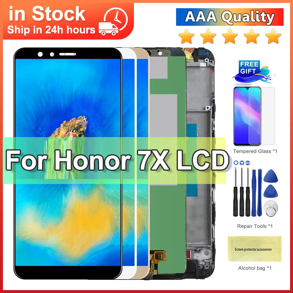 5.93\'\' AAA Quality For Honor 7X LCD Touch Screen Digitizer Assembly For Honor7X Display BND-TL10 BND-AL10 BND-L21 Replacement