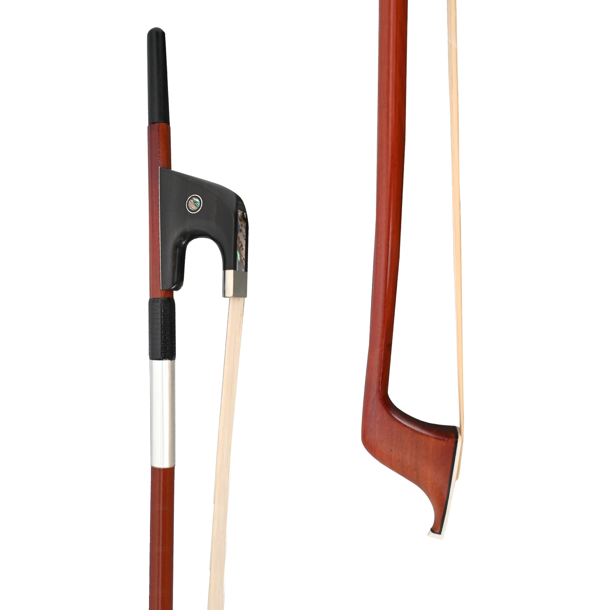 

High Quality Handmade Pernambuco Nickel Mounted German Style Double Bass Bow