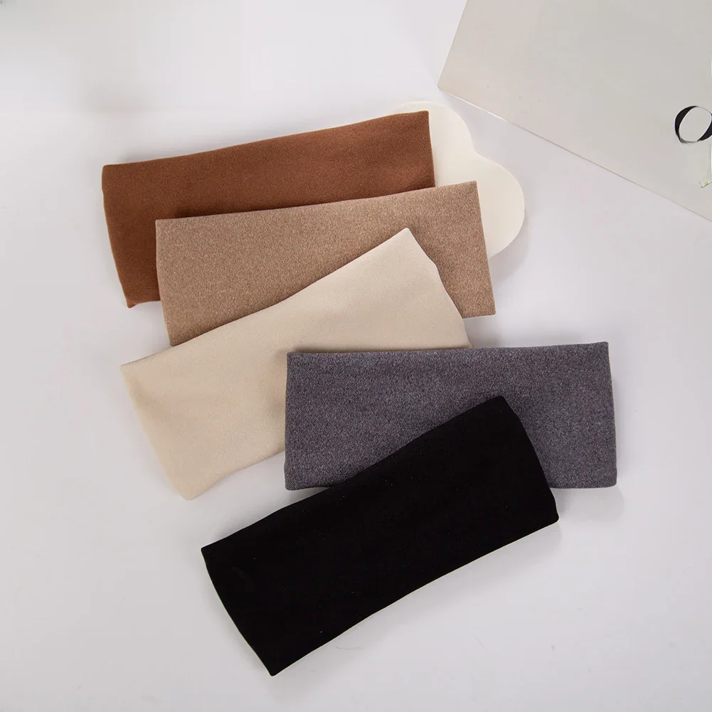 Automne hiver couleur unie bébé bandeaux femme filles doux élastique Yoga bandeaux Bandanas enfants classique épais cheveux accessoires