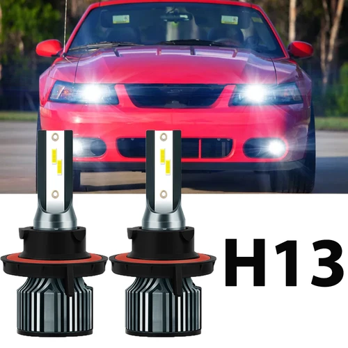 2 uds H13 bombillas de faros LED de haz alto y bajo 3570 Chips CSP luz LED de coche superbrillante luz automática con ventilador