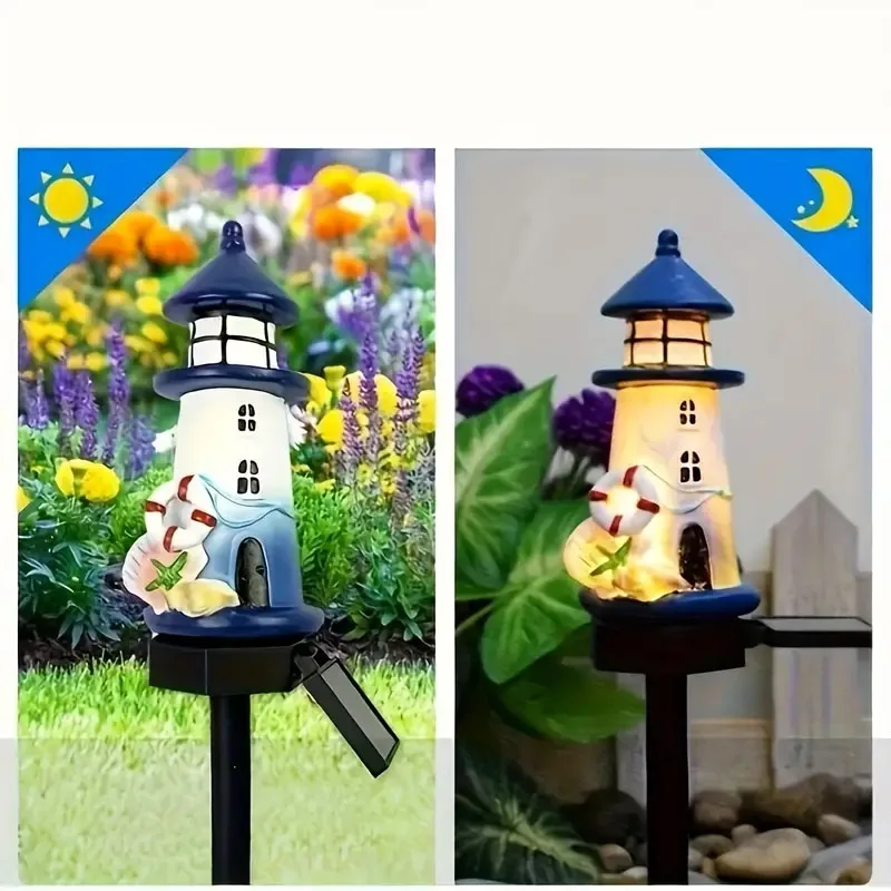 

Solar beacon lights, dusk-to-dawn LED garden lights, resin materials, lightweight and durable creative design.