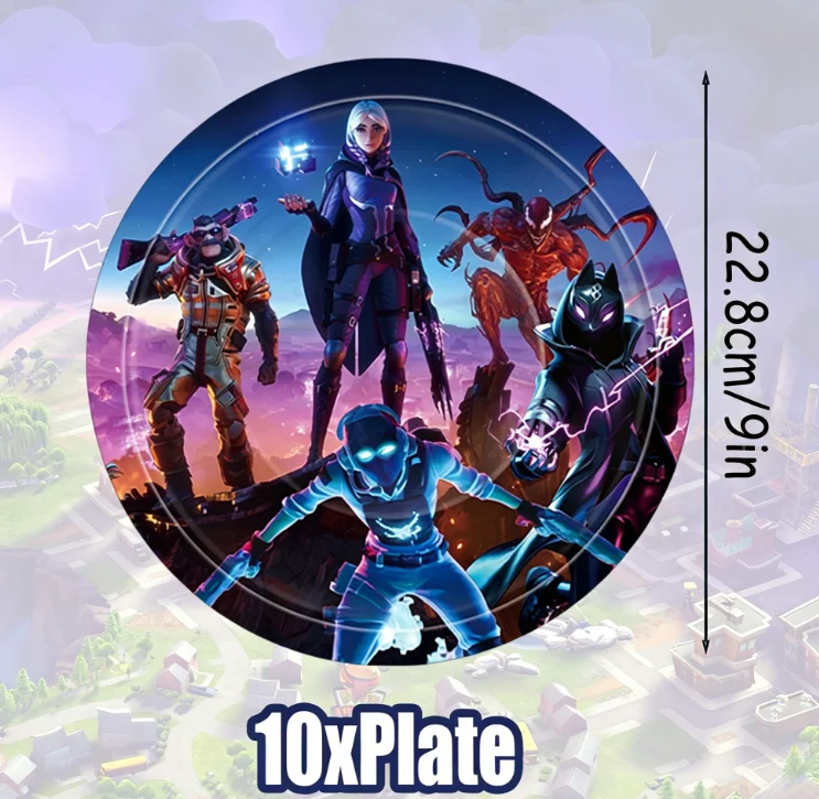 Cartoon Shooting Game Fortnite Theme Birthday Party Decoration Backdrop Tableware Cup Plate Tablecloth Boy Favors Gifts Supplies view 5