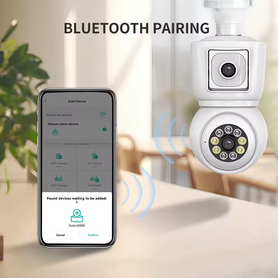 Front view of the bulb Security Camera Systems in a socket.