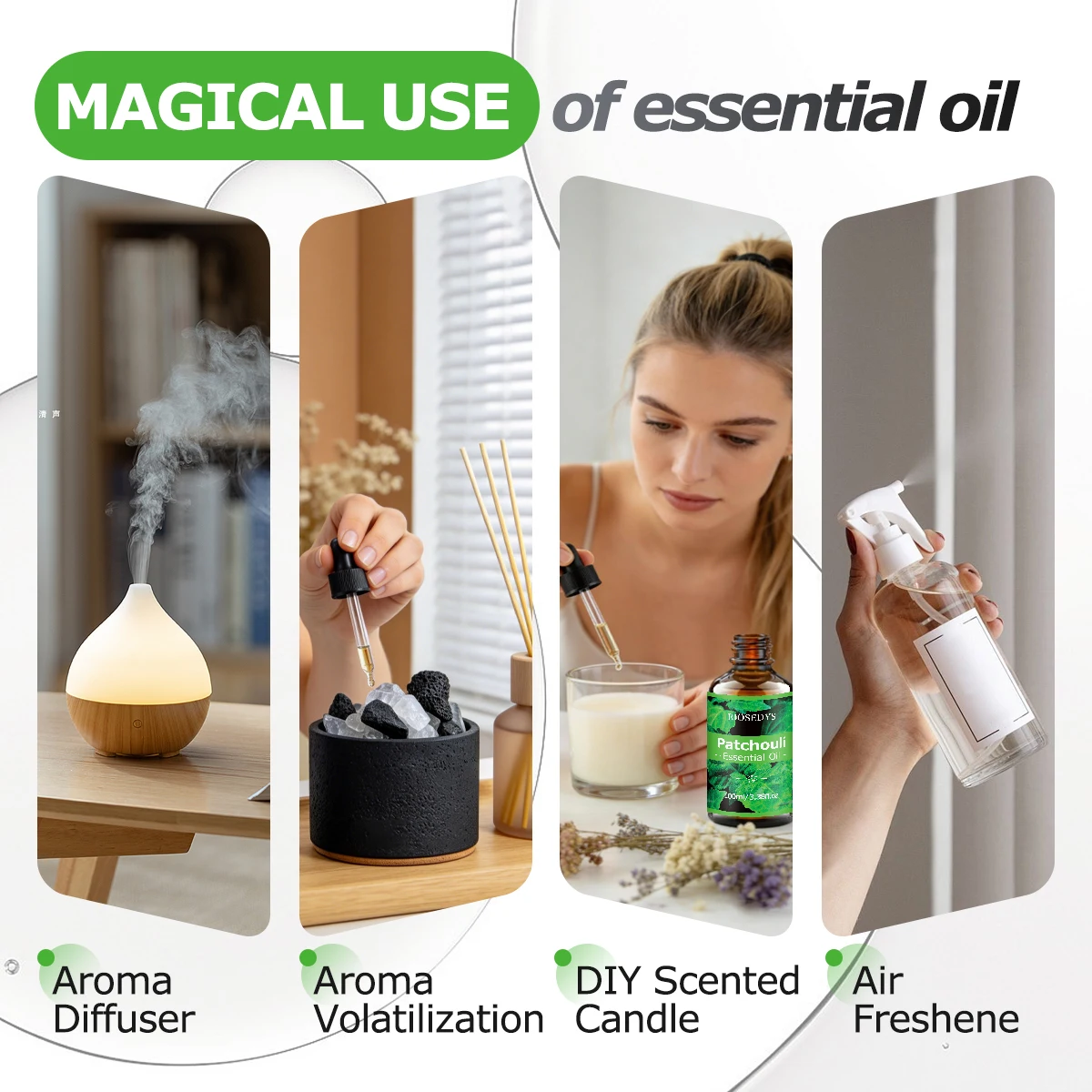 Patchouli-Ätherisches Öl, warmes, holziges Duftöl für Diffusoren, Aromatherapie und DIY-Duftbasteleien, reiches und intensives Aroma – Detail 7
