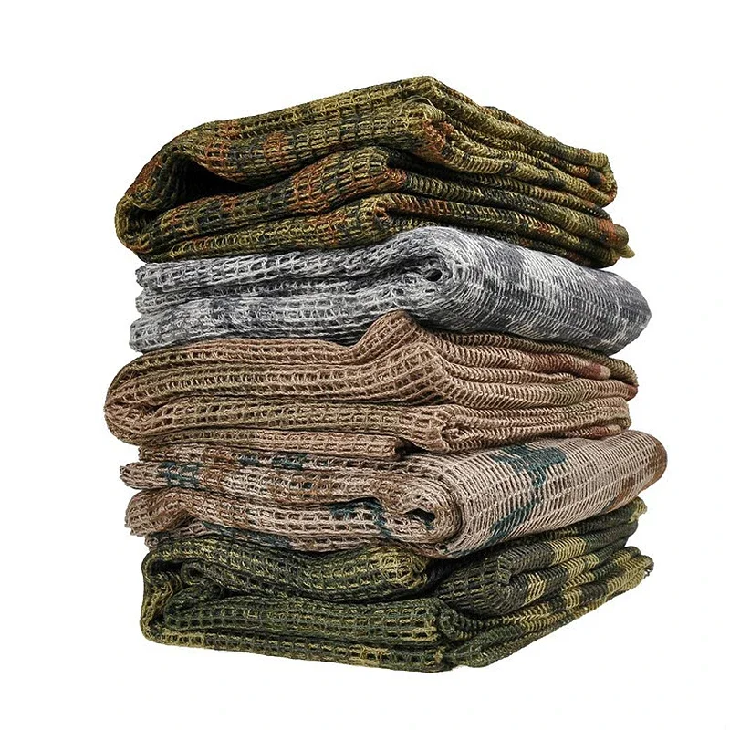 AliExpress CLUSGO Camouflage Outdoor Scarf Tactical Mesh Breathbale Scarf Sniper Face Veil Camo Hunting Cycling Hiking Neckerchief Mask