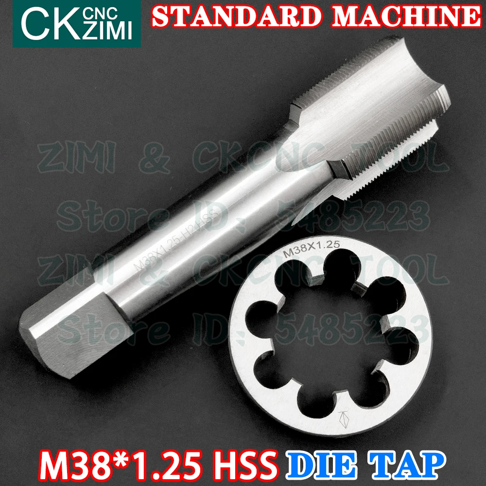 

M38*1.25 M38x1.25 Straight Handle Standard Machine Die Tap High Speed Steel Wire Tapping Drill Round Die Metal Tap Die Set Tools