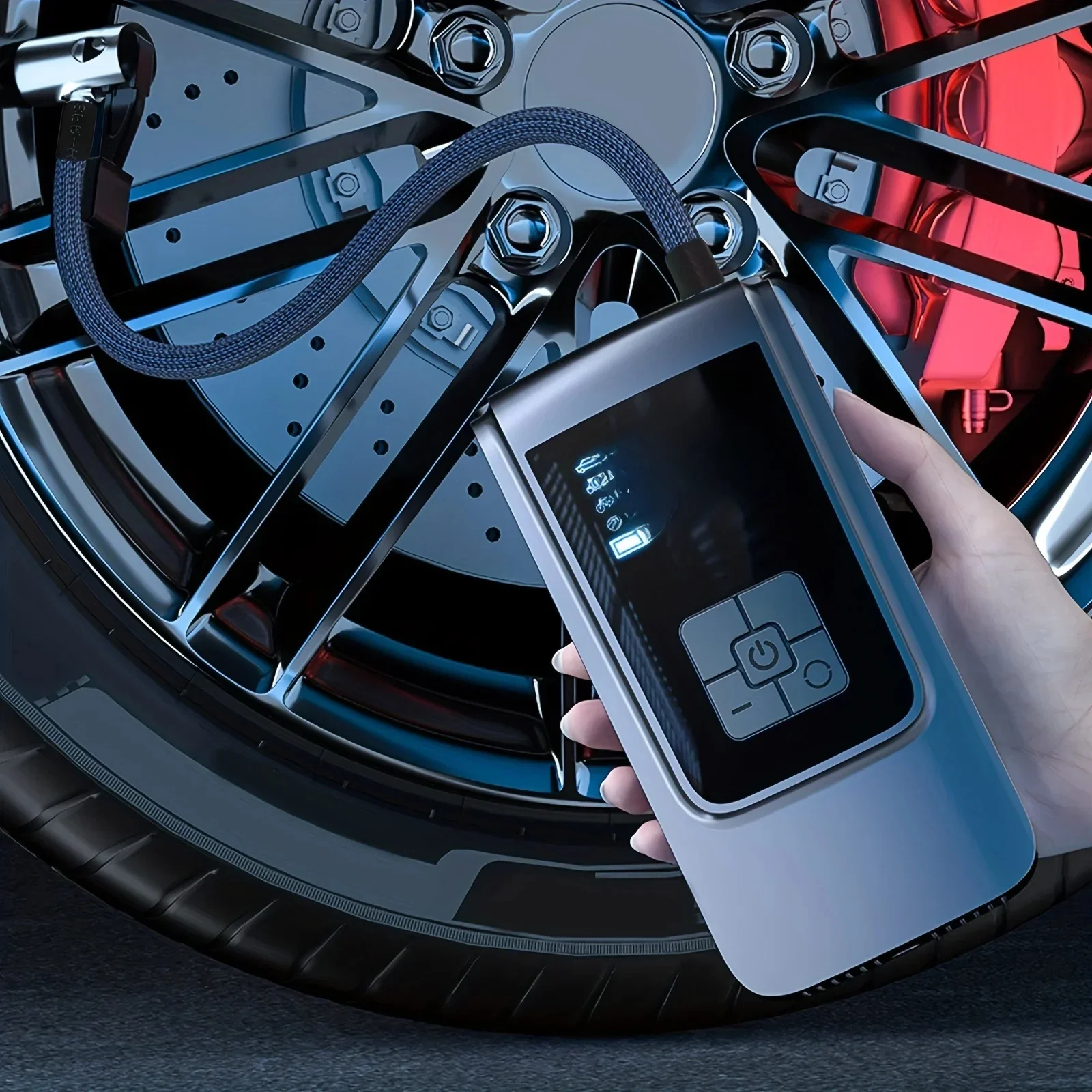 AliExpress NarzrIe 12V 150psi Wireless/Wired Car Air Compressor Inflator Pump With Battery Portable Car Tyre Inflator For Car Motorcycle Bicycle