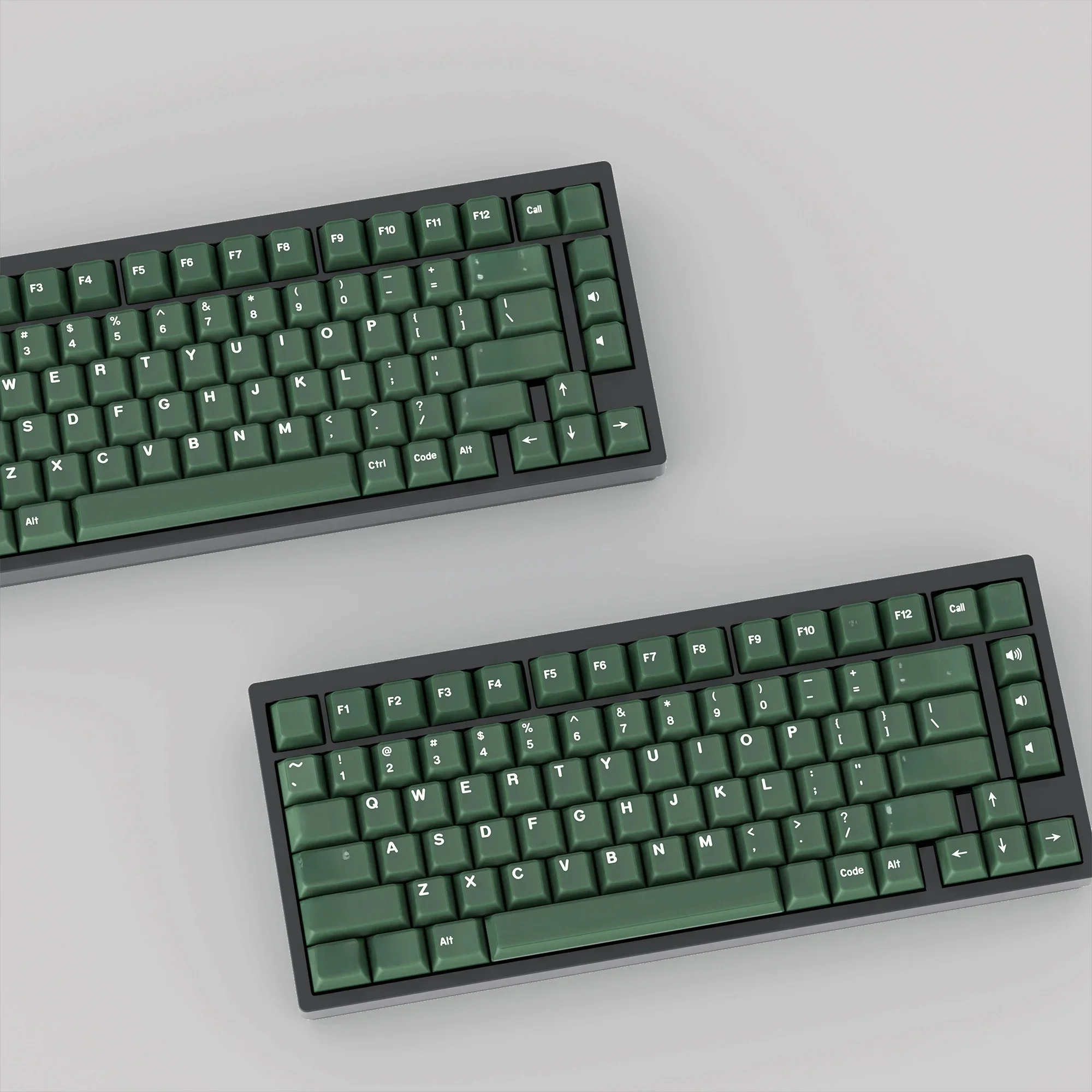 KBDiy 174 klawisze PBT Double Shot caps wiśniowy profil ISO jadeit szmaragdowy klawiszy do klawi aula F87 F108 F99 Pro ACE60 ACE68 RAINY75 AK74 gx87 crush80 raven68 mad 60he — zdjęcie produktu 7