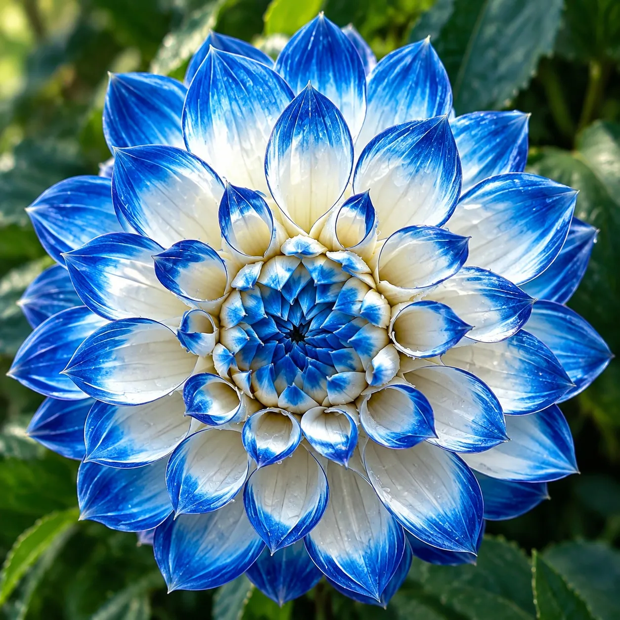 107Pcs Semillas Dalia Azul Blanca Flor Maceta Jardín Casa Patio Balcón