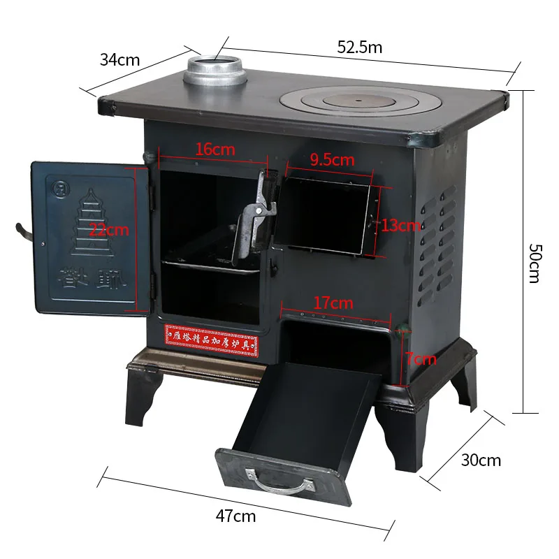 Room Heating Stove For Both Wood And Coal